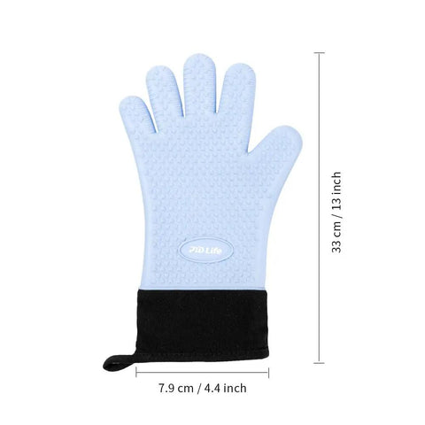Top Shelf Heat Resistant Silicone Gloves For Sublimation Printing Non Slip Cotton Lined 2 Pack Blue Insulated Tumbler Handling Gear.