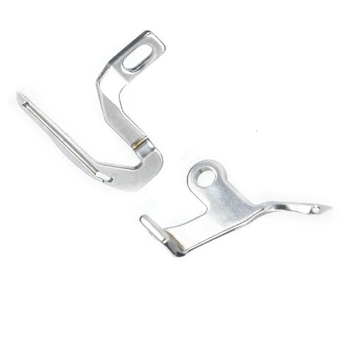 2 Pack Overlock Looper Set For Sewing Machines, Curved Needle, Pro Grade Alloy, two silver serger loopers on white
