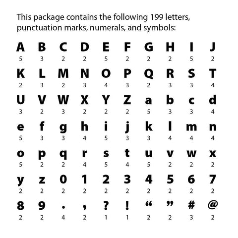 Bold Black Punchout Alphabet And Number Letters For Classroom Decor And Homeschooling Displays Groovy Retro 1949 Style grid of letters and symbols.