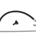 Slick Heavy Duty Reflux Hose Pair For Airless Paint Sprayer Rugged Aluminum Return Line Replacement Kit showing black hose and fitting.
