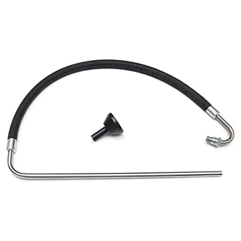 Slick Heavy Duty Reflux Hose Pair For Airless Paint Sprayer Rugged Aluminum Return Line Replacement Kit showing black hose and fitting.