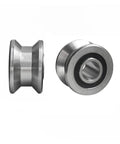 10 Pack Premium T22 Roller Bearings For Smooth Linear Motion In Machinery And Automation Projects. Heavy Duty Steel Tracks With Low Friction Design. Close-up view of steel roller bearings.