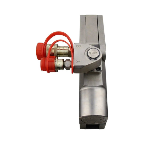 Heavy Duty Hydraulic Torque Wrench Built Tough With Lightweight Al Ti Alloy Hollow Body Electric Pump Driven 232 To 2328 Nm Range Precision Dial shown from the top with hoses.