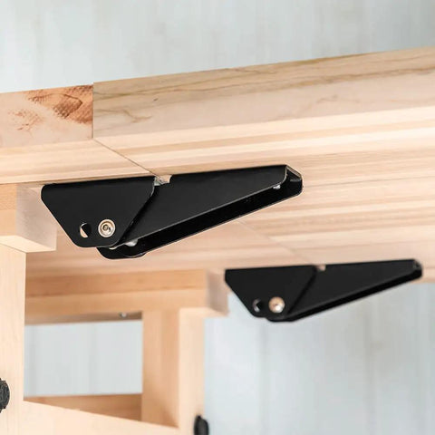 Folding Top Extension Kit For Workbench, Space Saving Expansion That Adds A Large, Stable Work Surface, Easy To Set Up hinges view