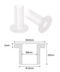 Self Lubricating Nylon Flanged Sleeve Bearings White, 8mm Bore, 10mm OD, 25mm Length, 20mm Flange Diameter, 2mm Thickness