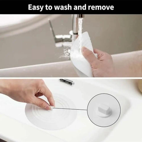 TKOWTB Bathtub Drain Stopper Silicone Drain Plug with Strong Suction Seal being easily washed under faucet.