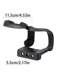 1 Set Half Toe Clip Pedals Strapless Universal Fit For Road Bike Mountain Bike And Exercise Bike Quick Tool Free Install Pedal Clips Accessories For Cycling Enthusiasts And Daily Rides, showing black nylon pedal clip with measurements 11.5cm by 5.5cm
