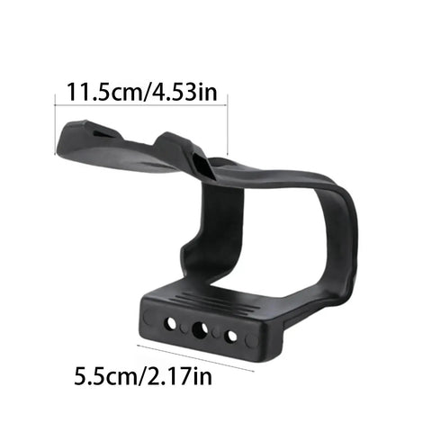 1 Set Half Toe Clip Pedals Strapless Universal Fit For Road Bike Mountain Bike And Exercise Bike Quick Tool Free Install Pedal Clips Accessories For Cycling Enthusiasts And Daily Rides, showing black nylon pedal clip with measurements 11.5cm by 5.5cm