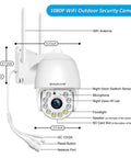 Outdoor WiFi Security Camera System With Around The Clock Recording, Spotlight Color Night Vision, showing components