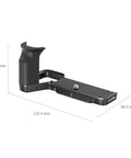 L Shape Handgrip For Sony Alpha 7C II And A7CR With Arca Quick Release Plate Lightweight Silicone Side Handle, dimensions shown