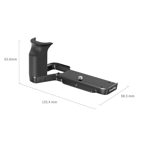 L Shape Handgrip For Sony Alpha 7C II And A7CR With Arca Quick Release Plate Lightweight Silicone Side Handle, dimensions shown