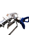 Close-up of Contractor Grade 2-Finger Airless Paint Sprayer Gun 3600 PSI Pro Tool with durable silver finish, Model 288420.