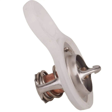 Premium Engine Coolant Thermostat With Gasket Seal Kit For Mini Cooper 2002 To 2008 R50 R52 R53 showing silver thermostat and gasket.