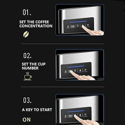 Digital display panel on 20 Bar Espresso Machine With Milk Frother Wand And 1.5L Removable Water Tank for setting preferences.