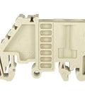 SS2 DIN Rail Terminal Block End Bracket For 32mm And 35mm Rails Screw Type Clamp Beige Plastic UL Approved Pack Of 50