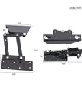 Two Piece Folding Coffee Table Hinges Set With Lifting Top Frame dimensions and components, black metal, silent hydraulic soft close
