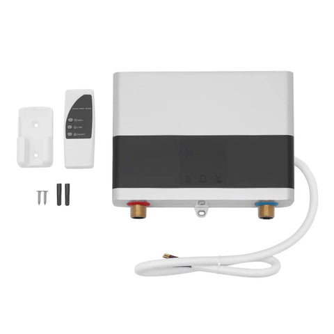 On Demand Tankless Electric Water Heater 4000W 110V Instant Hot Water System with remote and installation accessories