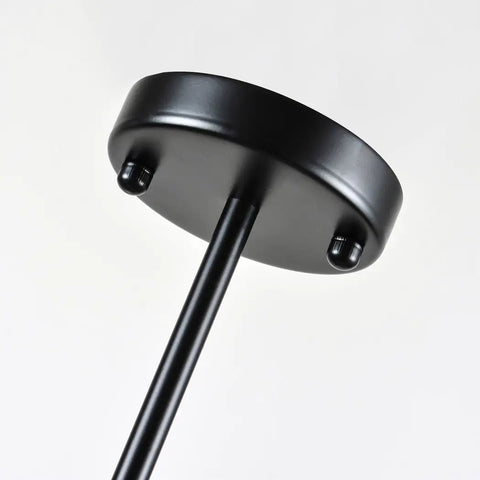 Mounting detail of Vintage Metal Sputnik Chandelier with 18 Dimmable Lights in Black Finish showing adjustable hanging bar.