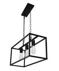 Black Farmhouse Kitchen Island Lighting Modern Linear Chandelier For Dining Room And Living Space Industrial Rectangular Pendant Fixture Dope For Foyer Or Bar 3 Light Black Finish