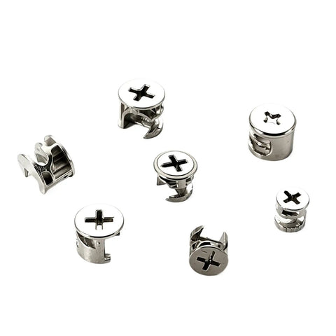 Locking Cam Lock Rock-Solid Eccentric Wheel Three-In-One Connector Nut, carbon steel, for furniture, cabinets, 10-15mm system