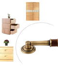 Vintage Door Handle For Cabinets And Drawers, Glossy Top Notch Pull Bar Knob Hardware, brass and walnut finish