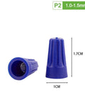 Super Cool 200Pcs Colorful Wire Nuts Kit P1 To P6 Twist Terminals For Quick Electrical Splices With Durable Nylon Housing And Strong Internal Copper Spring For Pro Grade Connections. P2 blue wire nut, 1.0-1.5mm², 1.7cm x 1cm