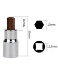 Solid Chrome Alloy Steel Hex Bit Socket Adapter Kit With 9x 1/2 Inch Drive Sockets Designed For Impact Wrenches And Heavy Duty Jobs To Get Your Tools Ready Fast, 16mm 10mm 12.5mm drive