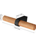 Solid Wood Drawer Pulls And Cabinet Handles Black Single Hole Wood Doorknob with dimensions shown, European style design.
