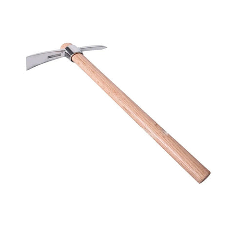 Stainless Steel Pickaxe Mattock For Gardening And Outdoor Work Handheld Tool For Planting Landscaping Camping And All In One Go To Rust Resistant Workhorse Ice Axe with wooden handle