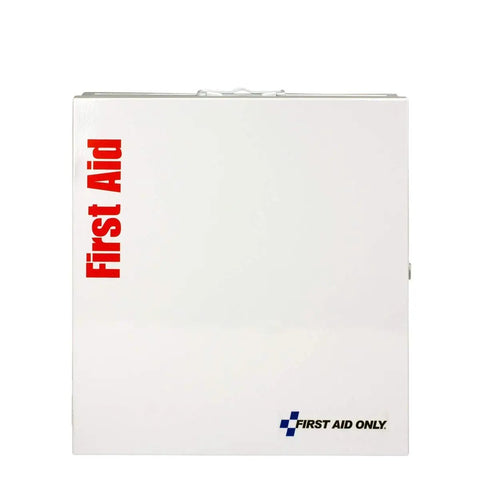 ANSI A 2021 OSHA Compliant First Aid Kit For Restaurants And Food Service Venues With 50 Plus Person Capacity In A Heavy Duty Metal Cabinet Featuring SmartTab System