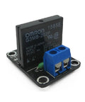 Four Pack High Level Solid State Relay Module With Built In Fuse For Smooth Dc Control And Ac 240V 2A Switching, view of relay with blue terminal.