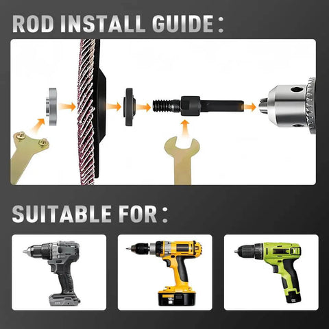 Installation guide for Heavy Duty Electric Drill Angle Grinder Connecting Rod Set with Metal Adapter and Wrench for 10mm discs