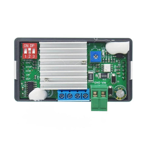 SMC02 stepper motor driver controller board with heatsink, blue terminal block, green connector