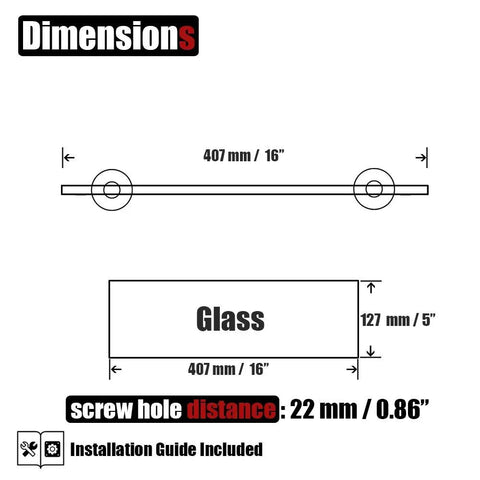 Chrome Glass Shelf Set For Bathroom And Shower 16x5 Inches Tempered Glass With 304 Stainless Steel Wall Mounts Polished Chrome Finish Sleek Rust Resistant 2 Pack Bathroom Storage Shelves