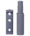 Soft Close Push To Open Damper System For Cabinets And Drawers, Magnetic Buffer Catch, ABS Case, shown front and side views