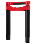 Heavy Duty Low Profile Collapsible Handle For Packout Rolling Toolbox, red and black color, sturdy grip for easy transport.