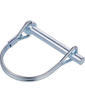 Heavy Duty Round Coupler Pin And Shaft Lock For Truck Trailers Galvanized Iron Pto Hitch Secure Fastener close-up view.