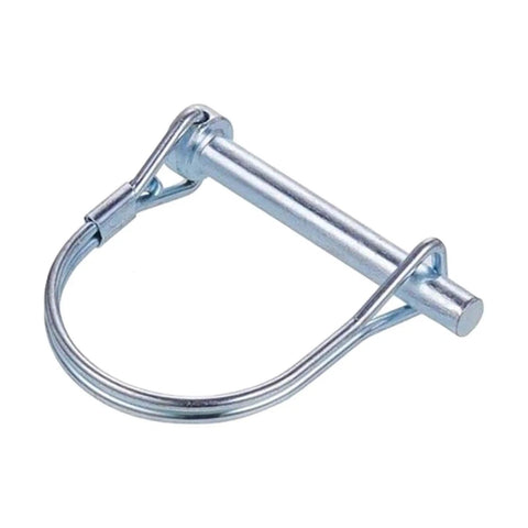 Heavy Duty Round Coupler Pin And Shaft Lock For Truck Trailers Galvanized Iron Pto Hitch Secure Fastener close-up view.