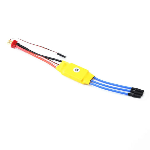 All In One Brushless Motor And 30A ESC Kit For RC Planes And Helis With T Plug And Banana Connectors 1400KV Close-up of 30A ESC