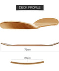 Maple Skateboard Deck With Double Tail Design Ultra Lightweight Yet Sturdy Build Includes Free Grip Tape One Deck For Street And Park Sessions Russia Maple Craft For Smooth Pop And Durable Ride, showing side profiles and dimensions.