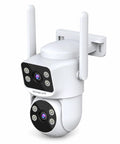 Rugged Outdoor Wifi Dual Lens Security Camera 1920P Hd Surveillance System with dual lenses and antennas.