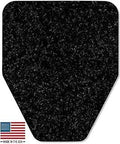 Odor Eliminating Disposable Urinal Mats Black 6 Pack with non-slip backing, textured surface, and USA flag in corner.