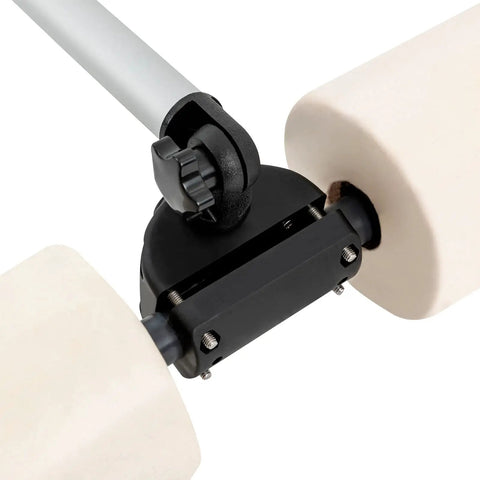 Close-up of Portable Kayak Outrigger Stabilizer Kit With Detachable PVC Arms Quick Install Marine Stabilizers