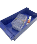 Blue drawer from 30 Drawer Tool Storage Cabinet For Bolts And Nuts Heavy Duty Steel Hardware Organizer Craft Parts Cabinet with tags and markers