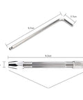Eyewear Screw Extractor Tool Set For Eyeglasses And Sunglasses Repair Broken Screw Removal Puller With 2 Precision Drill Bits Pro Grade DIY Fixes Kit For Tiny Screws And Everyday Eyewear, showing handle and drill bit with measurements.