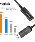 Heavy Duty 65 Foot Fiber Optic USB A To C Active Cable Cranks 10gbps Sync Speeds For Rip Through Media Uploads And Zero Lag Gaming Without Dead Weight Or Snappy Drops with speed chart.