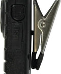 Hella Reliable Wireless Bluetooth Lapel Microphone With Integrated Push To Talk, side view showing clip and buttons.