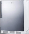 Rock Solid Upright Freezer Zero Hassle Freestanding Or Built In Configuration For Serious Cold Storage Workhorse You Can Depend On Every Single Day, stainless steel front view.