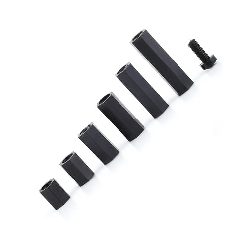 Rock Solid Nylon Standoff Spacer Kit For Circuit Boards With 250 Pieces Includes Male And Female Hex Pillars Anti Signal Interference Easy Mounting Great For Chip Thermal Channels M2 Dual Pass D Model, black nylon hex spacers