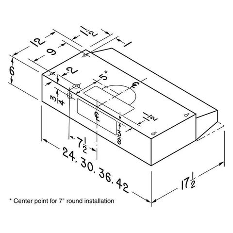 Technical drawing of Under-Cabinet 24 Inch Range Hood Insert With Light, Two-Speed Exhaust Fan, dimensions and installation details.